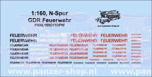 Spur ddr feuerwehr decals - ddr,